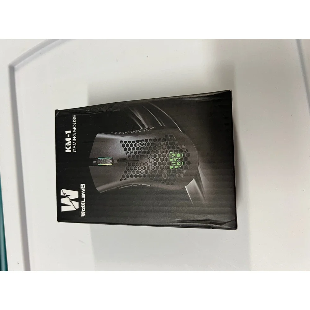 WolfLawS KM-1 Wireless Gaming Mouse RGB Honeycomb Shell 8 Buttons 3200 DPI Black